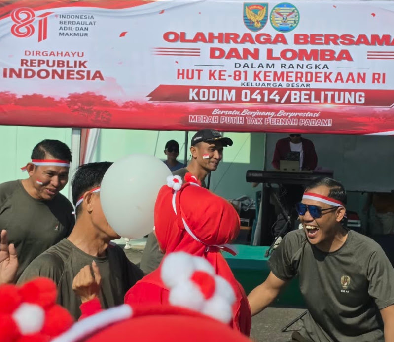 Merah Putih Tak Pernah Padam ! Kemeriahan Lomba HUT ke-81 RI Di Makodim 0414/Belitung
